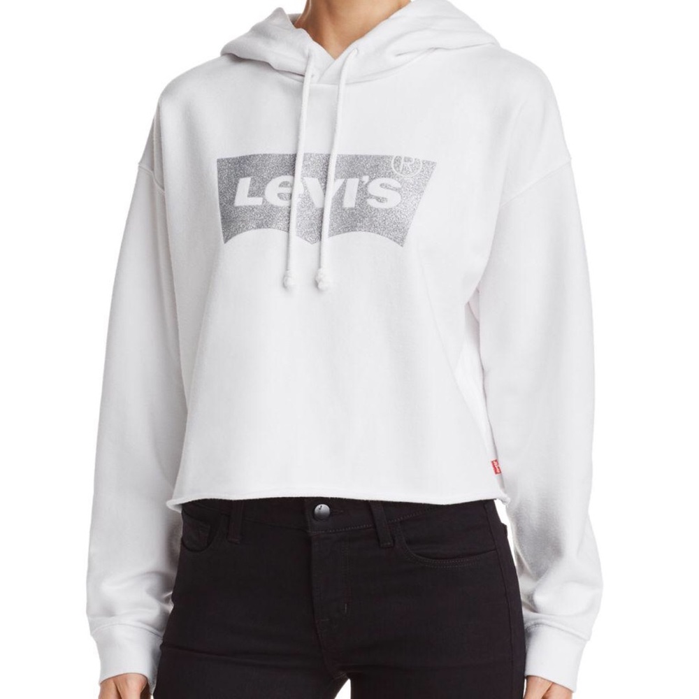 NWT Levi’s Glitter Graphic White Hoodie